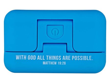 With God All Things Are Possible Blue Adjustable Clip-on Book Light - Matthew 16:26 Online now