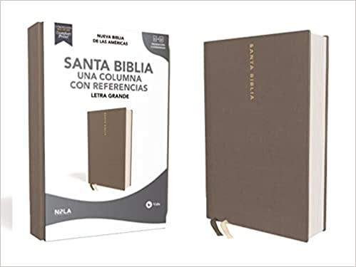 Biblia con referencias letra grande tapa dura tela color gris - NBLA Online