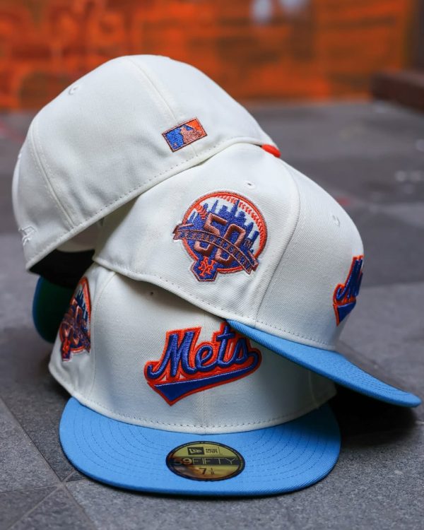 NEW ERA - 59FIFTY New York Mets 50th Anniversary WHITE LIGHT BLUE For Discount