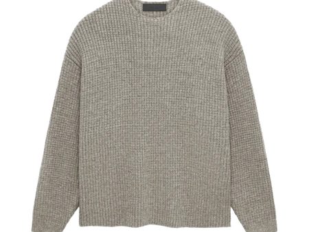 Fear of God ESSENTIALS - HEAVY WAFFLE CREWNECK SWEATHER HEATHER GRAY 【192HO246171F】 Discount