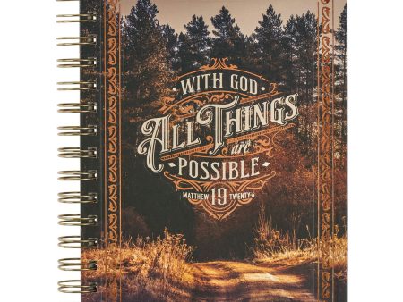 Cuaderno argollado All things are possible Mateo 19:26 pinos Online