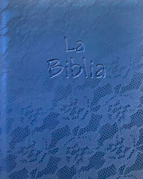 Biblia azul canto blanco sin cierre - TLA Cheap