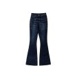 Undermycar - WRINKLED INDIGO WIDE FLARE JEANS INDIGO BLUE Online