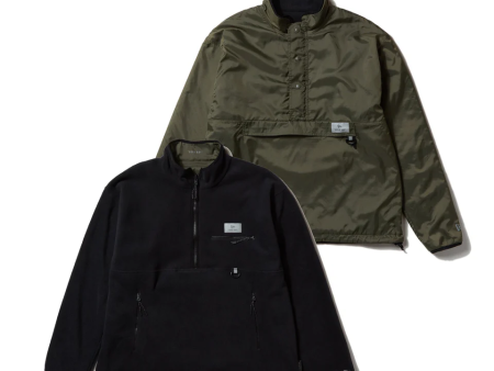 NEW ERA ニューエラ Field Reversible Fleece Pullover Jacket Angler Collection POLARTEC 200 フリースプルオーバージャケット リバーシブル 吉田兄弟 OLIVE BLACK オリーブ ブラック【14344447】 Online