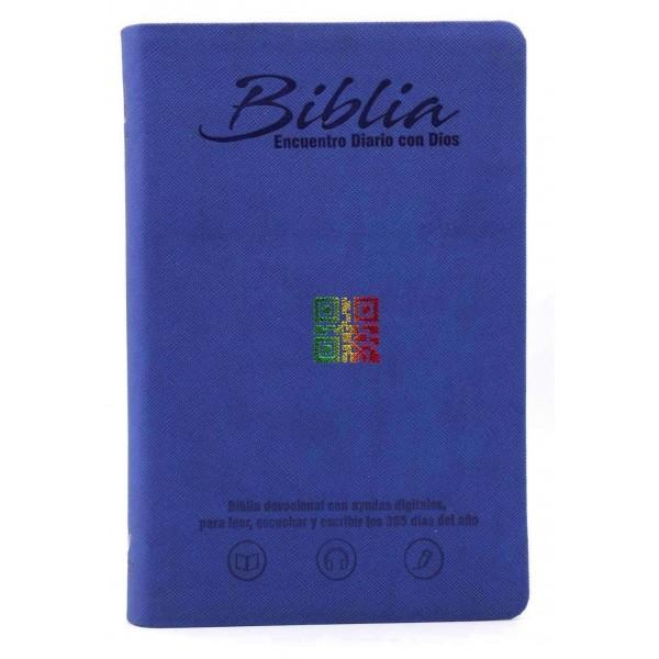 Biblia encuentro diario con Dios, azul oscuro QR - RVC Online Hot Sale