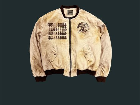 Undermycar - GO AFTER TOPGUN AMERICAN FLAG WASHED BOMBER Dirty Beige Online Sale