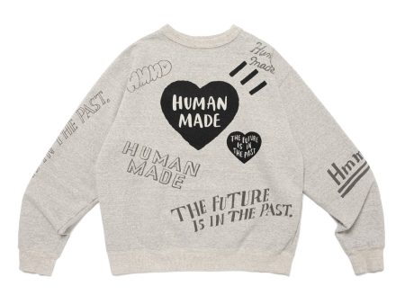 HUMAN MADE ヒューマンメイド GRAFFITI SWEATSHIRT GRAY グラフィティ スウェットシャツ グレー【HM28CS022】 Sale