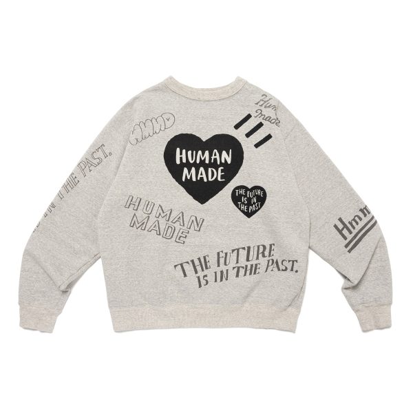 HUMAN MADE ヒューマンメイド GRAFFITI SWEATSHIRT GRAY グラフィティ スウェットシャツ グレー【HM28CS022】 Sale