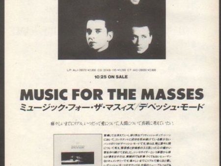 Depeche Mode 1987 12 Music For The Masses Japan album promo ad For Discount