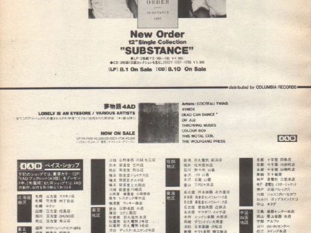 New Order 1987 09 Substance 12  single collection Japan promo ad Hot on Sale