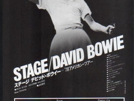 David Bowie 1978 10 Stage Japan album promo ad Sale