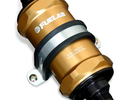 Fuelab 818 In-Line Fuel Filter Standard -6AN In Out 40 Micron Stainless - Gold Fashion