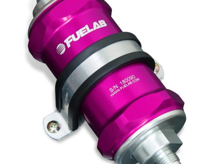 Fuelab 818 In-Line Fuel Filter Standard -6AN In Out 40 Micron Stainless - Purple Online Hot Sale