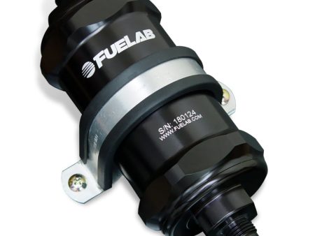 Fuelab 818 In-Line Fuel Filter Standard -12AN In Out 10 Micron Fabric - Black Online Hot Sale