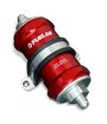 Fuelab 818 In-Line Fuel Filter Standard -6AN In Out 40 Micron Stainless - Red Hot on Sale