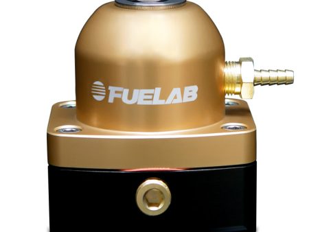 Fuelab 525 EFI Adjustable FPR In-Line 90-125 PSI (1) -6AN In (1) -6AN Return - Gold on Sale