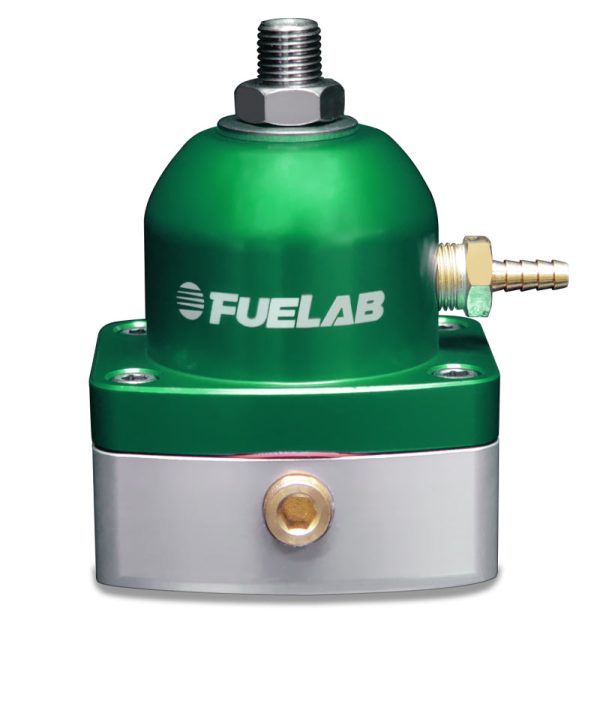 Fuelab 525 EFI Adjustable FPR In-Line 90-125 PSI (1) -6AN In (1) -6AN Return - Green Online Hot Sale